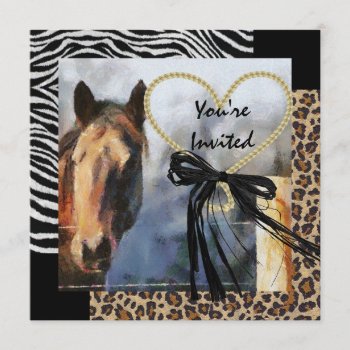 Horse & Animal Print Wedding Invitation by PersonalCustom at Zazzle