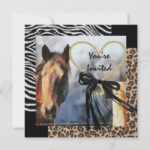 Horse &amp; Animal Print Wedding Invitation