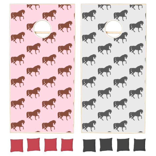 Horse animal silhouette pattern cornhole set (Set)