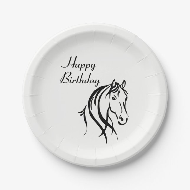 Horse Animal Theme Birthday Party Paper Plates (Front)