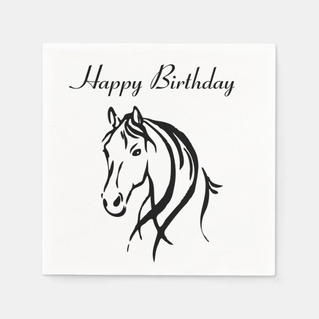 Horse Animal Theme Party Paper Napkins (Front)