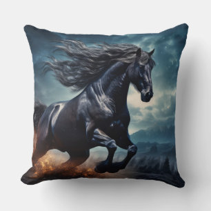 Horse Animal Wildlife Wilderness Colorful Wall Art Throw Pillow