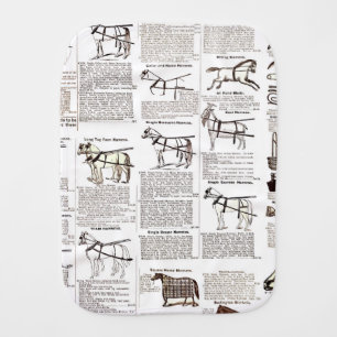 Horse Antique Advertising Newspaper Art Baby Burp Cloth