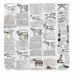 Horse Antique Advertising Newspaper Art Bandana