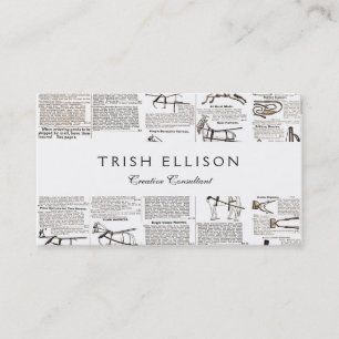 Horse Antique Advertising Newspaper Art Business Card