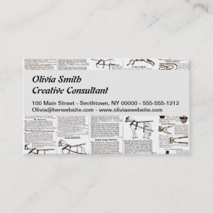 Horse Antique Advertising Newspaper Art Business Card