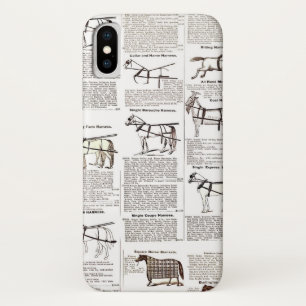 Horse Antique Advertising Newspaper Art iPhone X Case