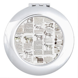 Horse Antique Advertising Newspaper Art Compact Mirror