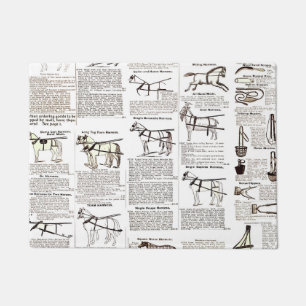 Horse Antique Advertising Newspaper Art Doormat