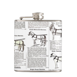 Horse Antique Advertising Newspaper Art Flask