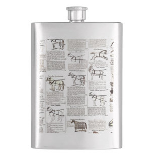 Horse Antique Advertising Newspaper Art Flask