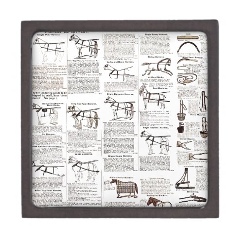 Horse Antique Advertising Newspaper Art Gift Box