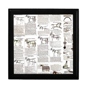 Horse Antique Advertising Newspaper Art Gift Box