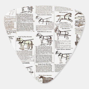 Horse Antique Advertising Newspaper Art Guitar Pick