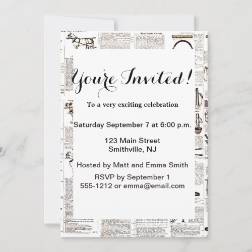 Horse Antique Advertising Newspaper Art Invitation