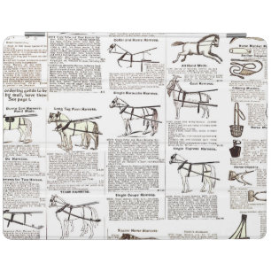 Horse Antique Advertising Newspaper Art iPad Smart Cover