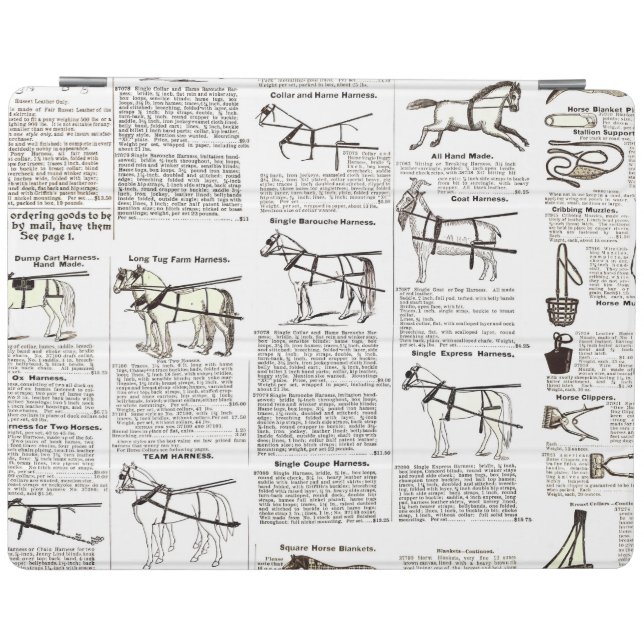 Horse Antique Advertising Newspaper Art iPad Smart Cover (Horizontal)