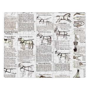 Horse Antique Advertising Newspaper Art Jigsaw Puzzle