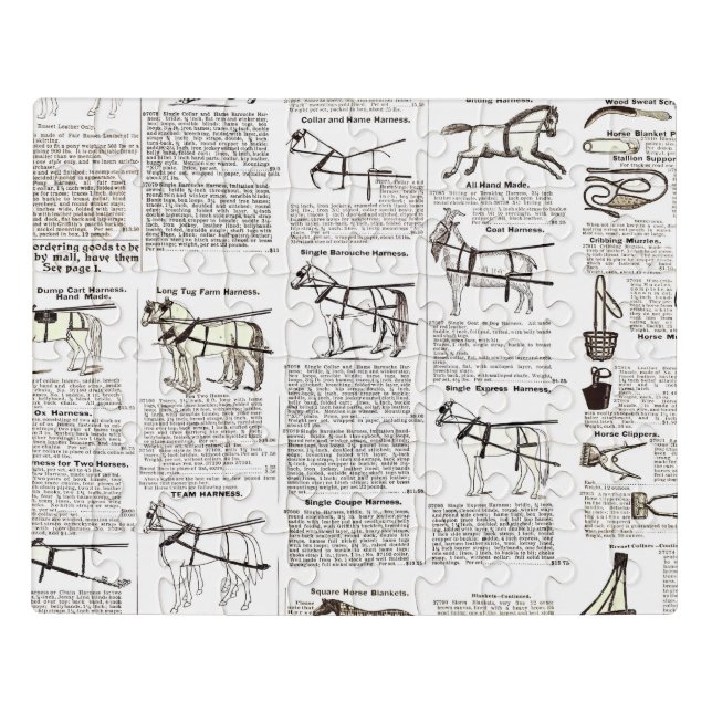 Horse Antique Advertising Newspaper Art Jigsaw Puzzle (Puzzle Horizontal)