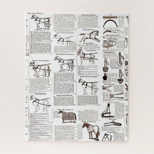 Horse Antique Advertising Newspaper Art Jigsaw Puzzle