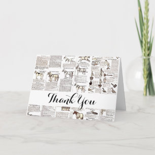Horse Antique Advertising Newspaper Art Letterpress Thank You Card
