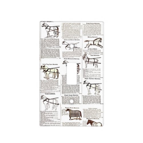 Horse Antique Advertising Newspaper Art Light Switch Cover