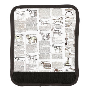 Horse Antique Advertising Newspaper Art Luggage Handle Wrap
