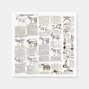 Horse Antique Advertising Newspaper Art Napkins
