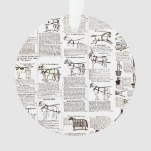 Horse Antique Advertising Newspaper Art Ornament