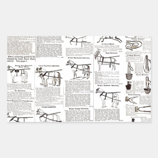 Horse Antique Advertising Newspaper Art Rectangular Sticker (Front)