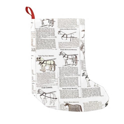 Horse Antique Advertising Newspaper Art Small Christmas Stocking