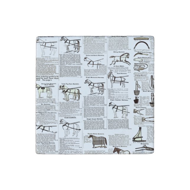 Horse Antique Advertising Newspaper Art Stone Magnet (Fourth Magnet)