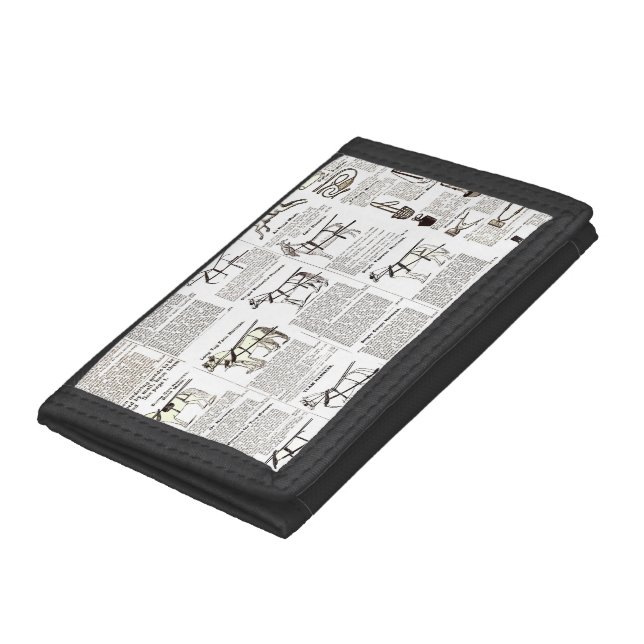 Horse Antique Advertising Newspaper Art Trifold Wallet (Bottom)