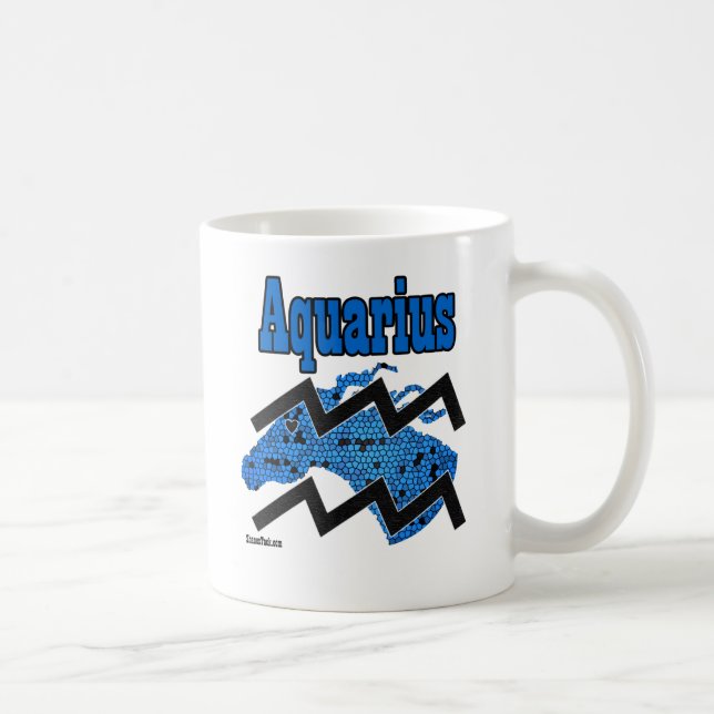Horse Aquarius Zodiac Coffee Mug - Blue (Right)