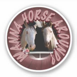 Horse Around Valentine's Day Sticker