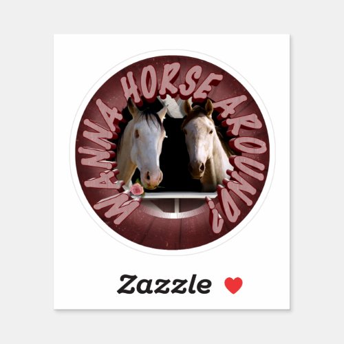 Horse Around Valentines Day Sticker