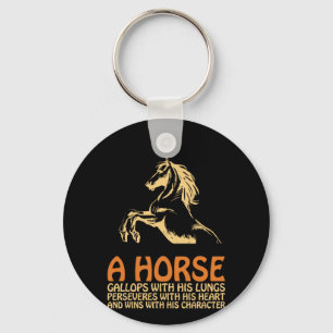 Horse Art A Horse Gallops Keychain