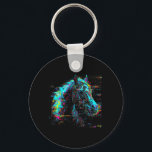 Horse Art Glitch Colorful Equestrian Horseback Rid Keychain<br><div class="desc">Horse Art Glitch Colorful Equestrian Horseback Riding</div>
