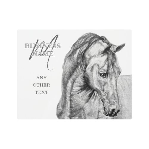 Horse art graphic pencil drawing black and white