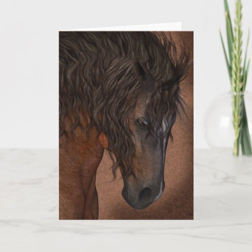 Horse Art Greeting Card Blank Equine Card