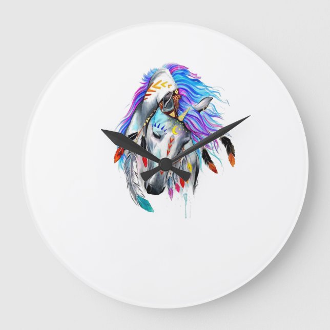 Horse Art Large Clock (Front)
