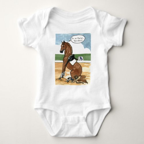 Horse art ON THE BIT now what Baby Bodysuit