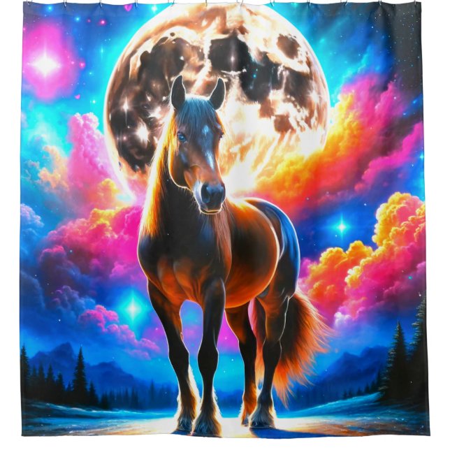 Horse Art Shower Curtain (Front)