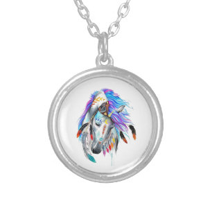 Horse Art Silver Plated Necklace