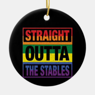 Horse Art Straight Outta The Stables Ceramic Ornament