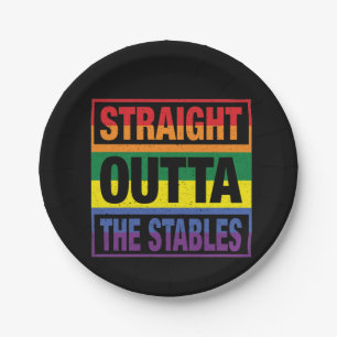 Horse Art Straight Outta The Stables Paper Plates