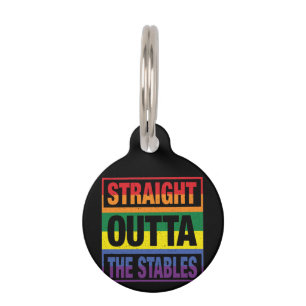 Horse Art Straight Outta The Stables Pet ID Tag