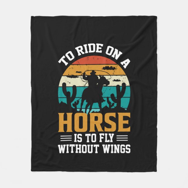 Horse Art To Ride On A Horse Fleece Blanket (Front)
