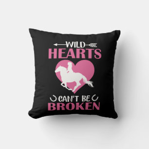 Horse Art Wild Hearts Can't Be Broken Throw Pillow