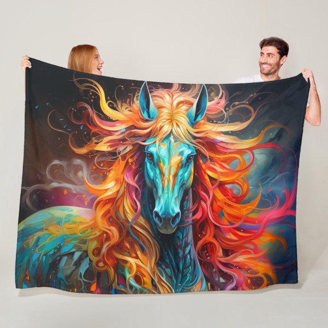 Horse Artwork Fleece Blanket (In Situ)